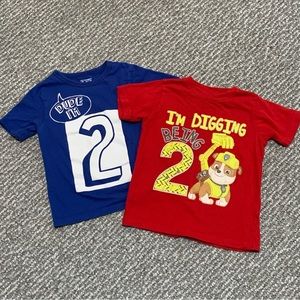 Toddler Boys 2 Years Old Birthday Tee Bundle